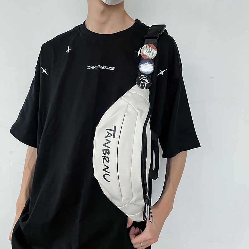 Trendy Fashion New Chest Unisex Simple Letter Waist Niche Design Crossbody Bag_voghion.com
