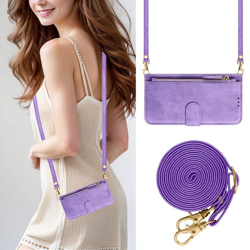 Wireless Charging Leather Zip Wallet Card Phone Case For Sony Xperia VI 2024 10V 5V 1V 5 10 1 IV Lanyard Purse Flip_voghion.com