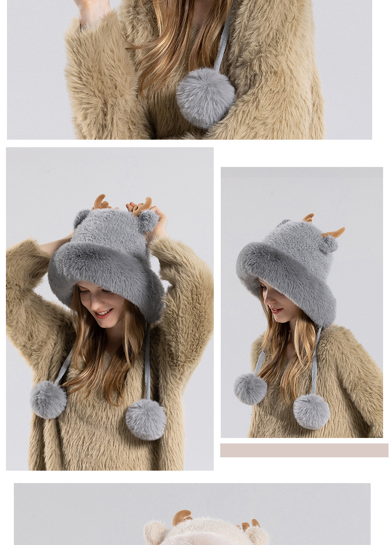 Cappello caldo da esterno Cappello invernale in lana per bambini Cappello in lana lavorata a maglia con corno di cervo Cappello di protezione per le orecchie alla moda Tendenza moda Versatile_voghion.com