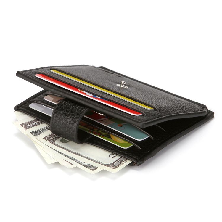 Slim PU Leather Zip Card Holder For Men & Women - RFID Blocking Wallet With Coin Pocket, Multi-Slot ID Organizer (Black, Brown)_voghion.com