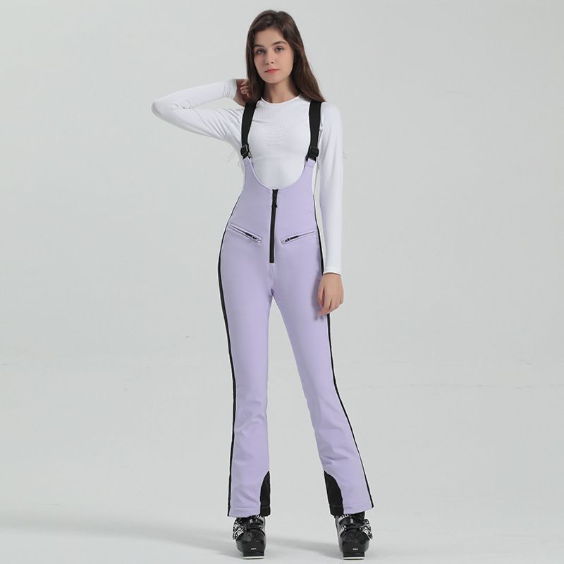 Women's Ski With Straps, One-Piece Waterproof Suit, Winter Outdoor Warm Snow Pants_voghion.com