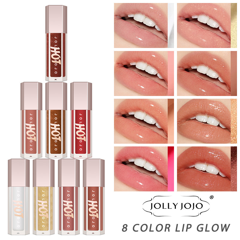 JOJO lucidalabbra trasparente a otto colori, lucidalabbra, smalto per labbra, rossetto idratante, trucco all'ingrosso_voghion.com