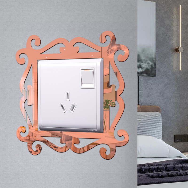 JM831-839 three-dimensional acrylic mirror switch sticker socket switch sleeve beautification decoration DIY_voghion.com