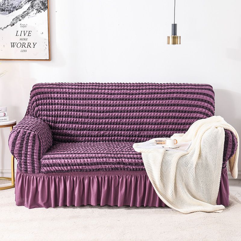 Copridivano con gonna in seersucker ad alto peso, copridivano elastico a copertura totale, asciugamano copridivano combinato a copertura totale universale_voghion.com