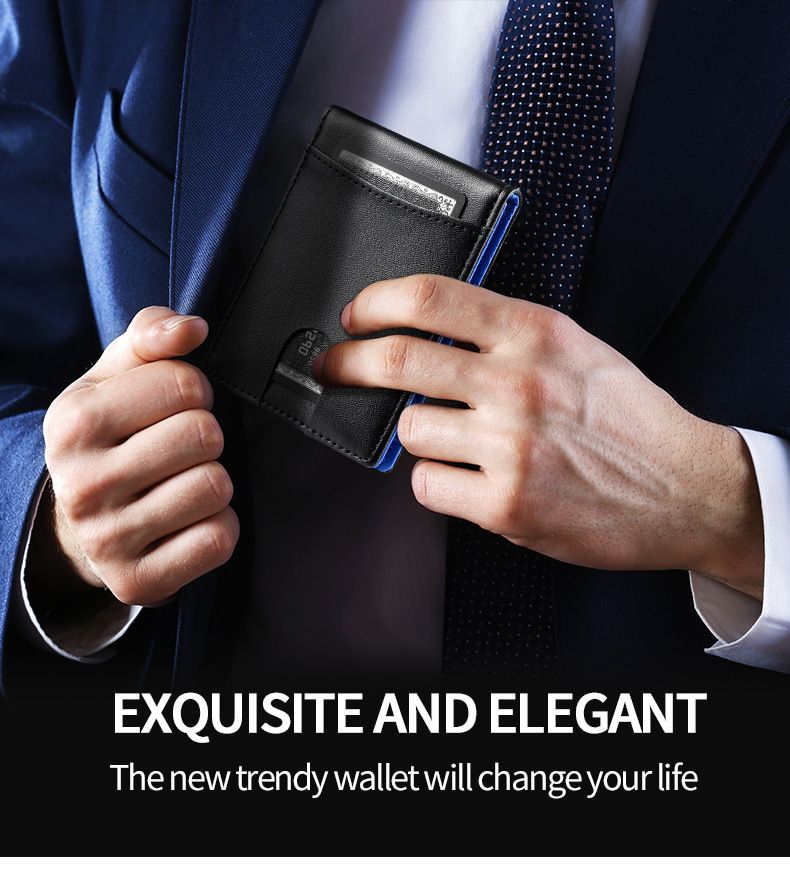 Herren-Geldbörse mit Kartenetui, komplett aus Mikrofaser-Leder, RFID-Schutz, Diebstahlschutz, neue Herren-Geldbörse aus Kohlefaser mit schlichter Textur, Dollar-Geldbörse_voghion.com
