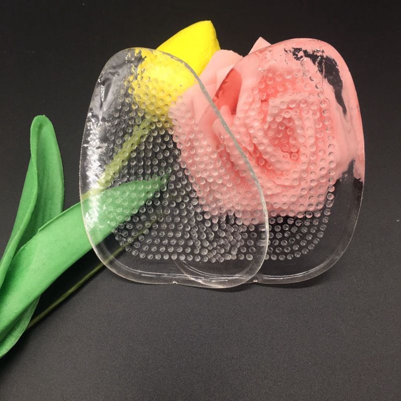 Palmilha de silicone para antepé, palmilha de tamanho médio, meia palmilha transparente, ampliada, antiderrapante, massagem em todo o ponto, meia palmilha espessada de 2 mm_voghion.com