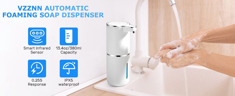 2-Pack Smart Foam Dispensers - USB Rechargeable 380ml_voghion.com