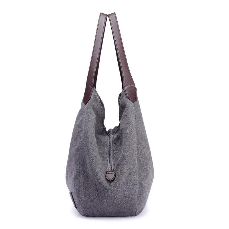 Nova bolsa de lona feminina moda com literatura simples bolsa de ombro único multi-camada lazer grande saco_voghion.com