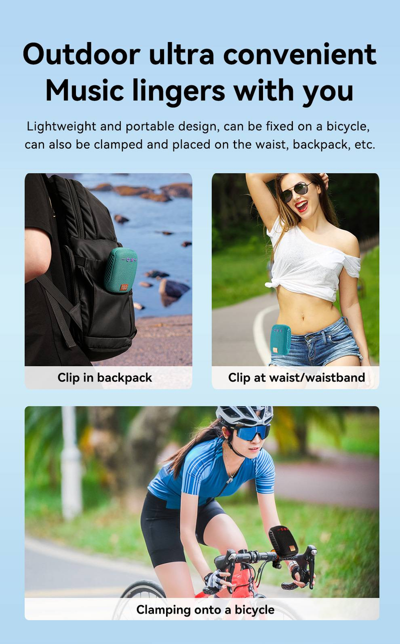 Waterdichte fietsen, draadloze Bluetooth-audio, draagbare buitencamping, mini-fietsdoek, kleine luidspreker_voghion.com