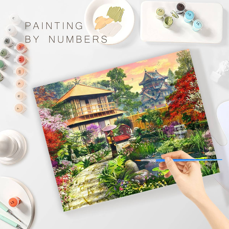 RUOPOTY Ölfarbe nach Zahlen Kits Bild malen schöne architektonische Landschaft Malerei Zahlen Geschenk_voghion.com