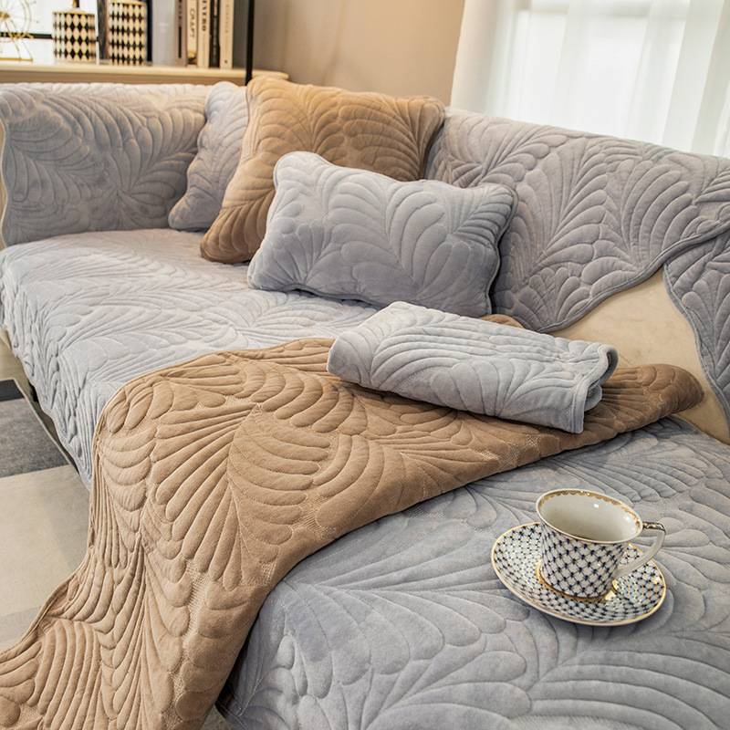 Home Textile Milk velvet winter plush sofa cushion new winter thickened cushion special shaped simple modern full cover cloth_voghion.com