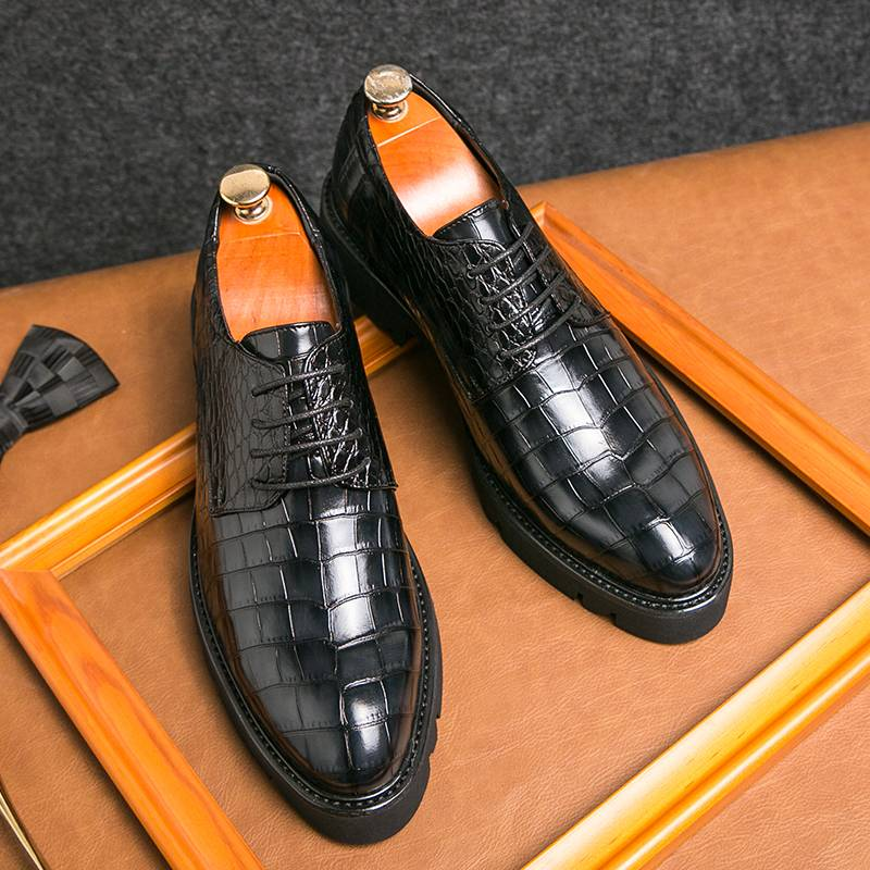 Modische Herrenschuhe im britischen Stil, schwarz, für formelle Anlässe, Derby-Schuhe aus Leder mit Schnürung, britisches braunes Bankettkleid, Hochzeitsschuhe_voghion.com