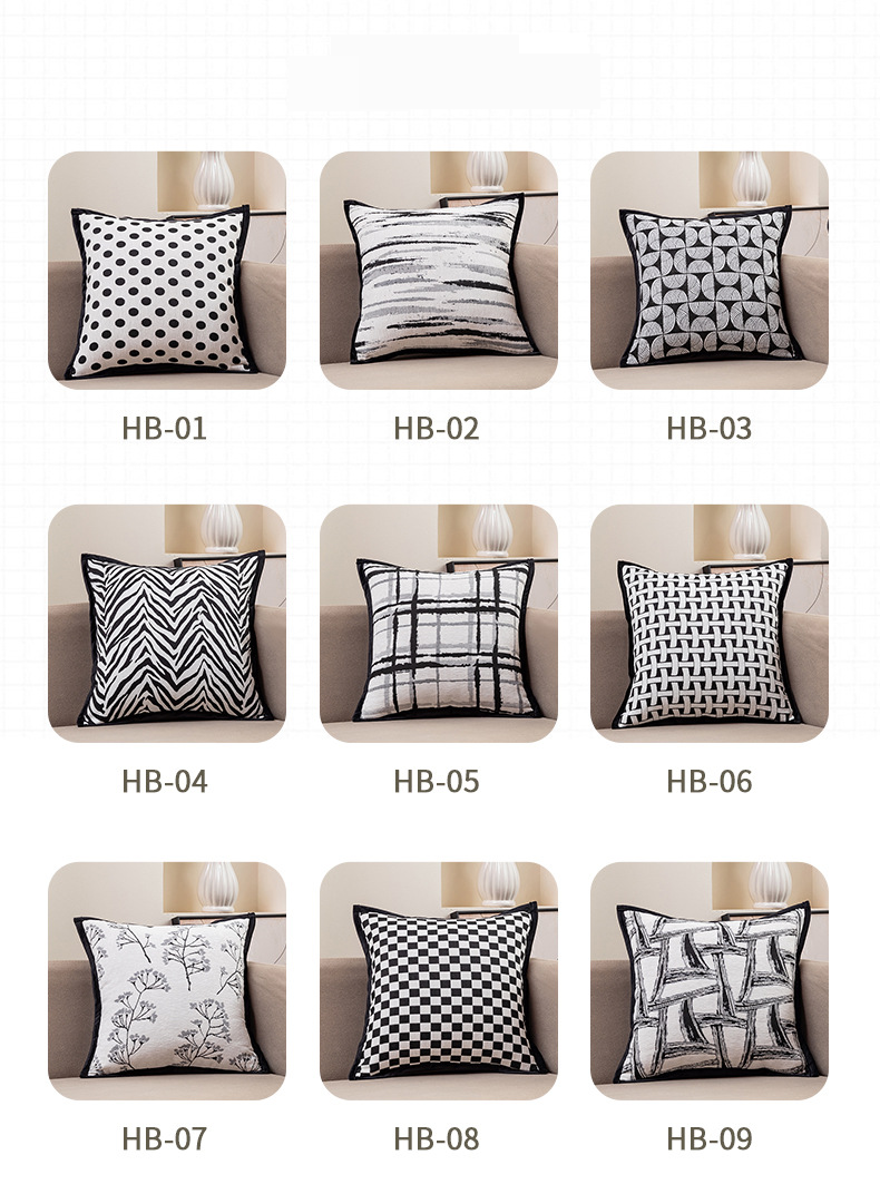 Housse de coussin de luxe en jacquard 45 x 45 cm – Housse de coussin géométrique moderne pour canapé, lit et chaise – Décoration d'intérieur élégante_voghion.com