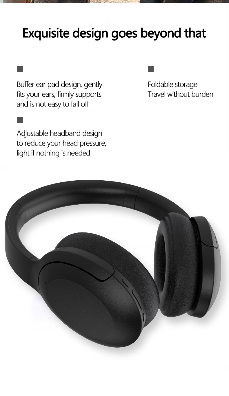 Fone de ouvido com redução de ruído ativo Explosions ANC Fone de ouvido Bluetooth Long Life Metal Telescópico Modelo Privado 5.4 Fone de ouvido esportivo_voghion.com