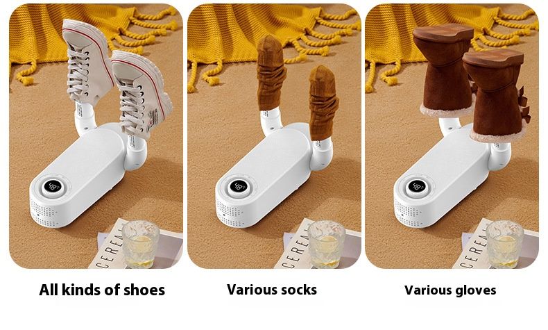 Smart Foldable Shoe Dryer With Timer & UV Light - Adjustable Footwear Warmer For Sneakers, Boots & Kids Shoes | Fast Drying & Odor Removal_voghion.com