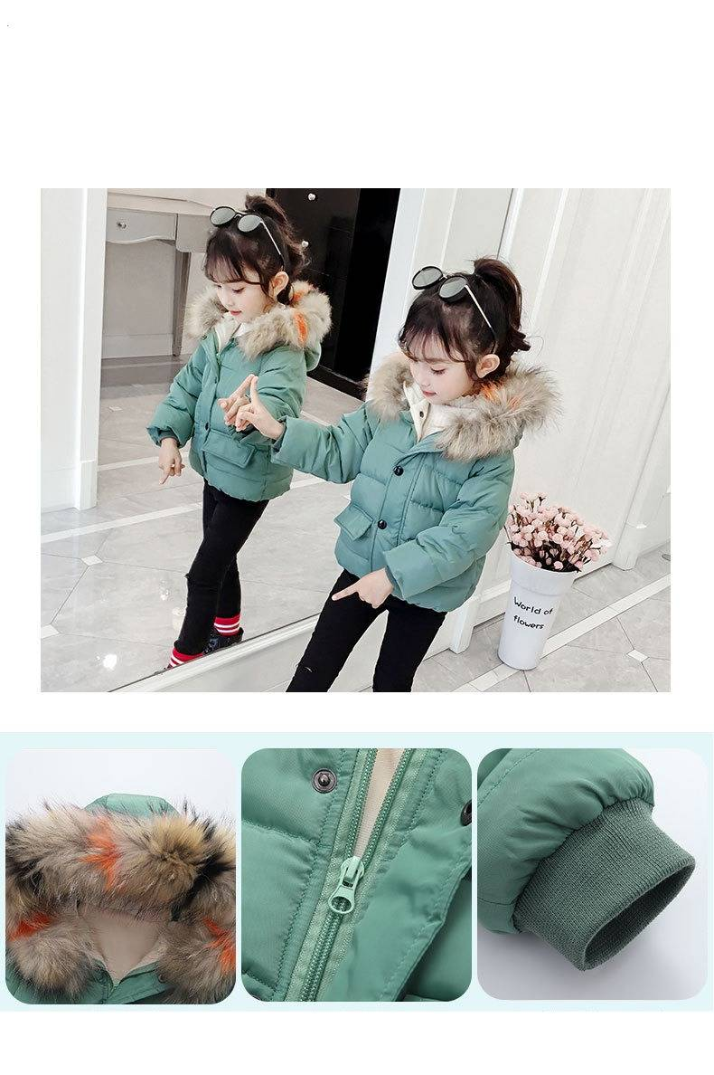 Kids Winter Jacket With Faux Fur Hood - Warm Fleece-Lined Coat For Boys & Girls (80-130cm) - Soft Polyester Outer & Inner - Zipper Closure_voghion.com