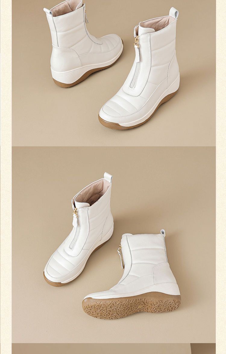 Neue, warm gefütterte Damen-Schneestiefel mit dicken Sohlen für Herbst/Winter 2025, Damenschuhe mit weichen Sohlen, kurze Stiefel_voghion.com