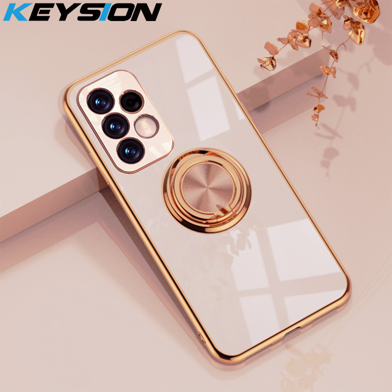 KEYSION Cassa di Placcatura per Samsung A72 A52 A73 A53 A33 A54 A34 A14 Anello Della Copertura Del Telefono per la Galassia S22 S23 Ultra S21 FE S20 + Nota 20_voghion.com