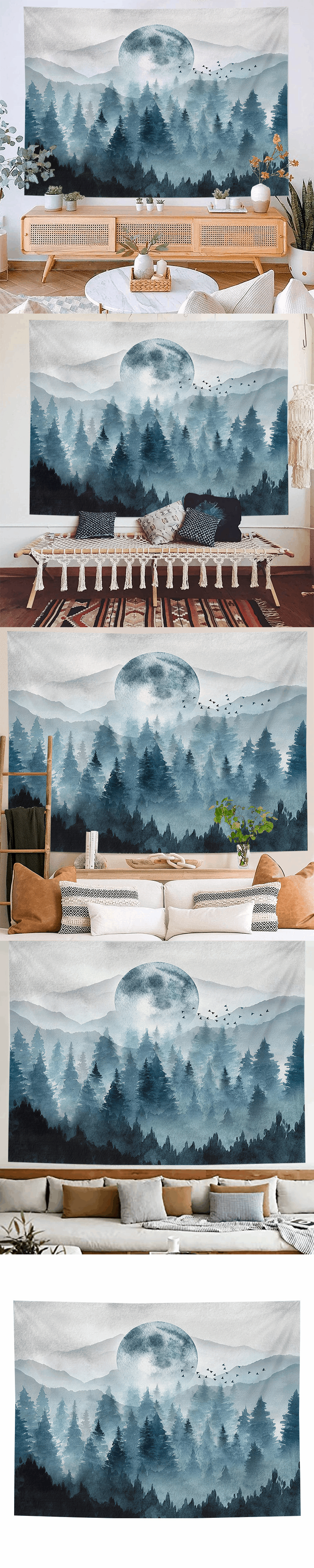 Forest 2022 Background Cloth Wall Cloth Hanging Cloth Nordic Style Tapestry Bedroom Hanging Cloth Bedhead Mist-H_voghion.com