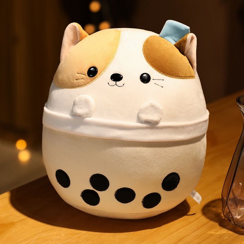 Boba Bubble Tea Cuddly Cup Squishmallow Plush Toy Cat Shark Bear_voghion.com