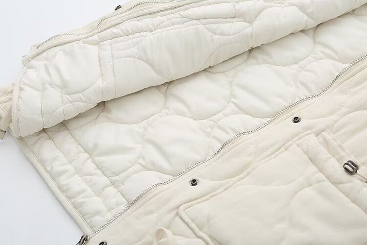 Women's clothing 2024 autumn and winter new item diamond grid stand collar sleeveless cotton jacket vest_voghion.com
