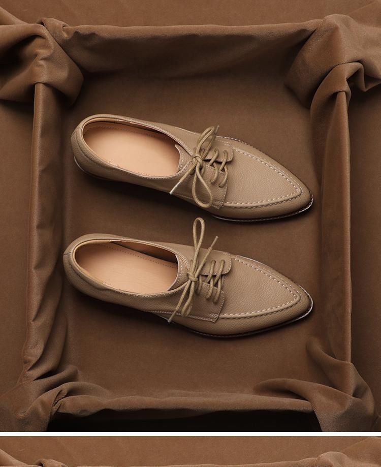 2025 Nuove ed eleganti scarpe casual con lacci da donna, stile britannico, punta professionale_voghion.com