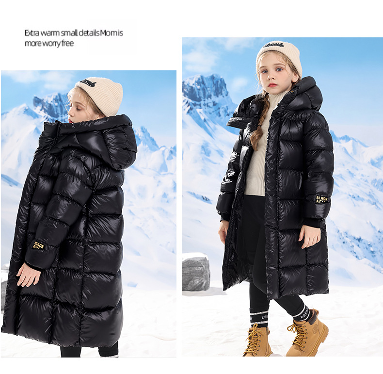 Mutter & Kinder Mädchen Schwarz Und Gold Winter Baumwolle Mantel Neue Verdickt Baumwolle Mantel Für Mittlere Und Große Kinder Winter Unten Baumwolle Mantel Langen Mantel_voghion.com