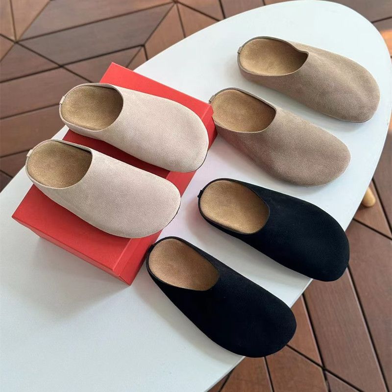High End 2024 News, Women's Genuine Leather Bag, Half Slippers, Casual Flat Bottom, Lazy Row, One Foot Sole, Single_voghion.com