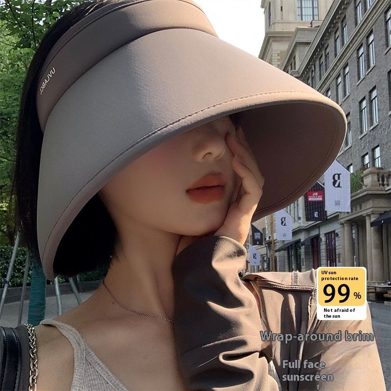 Surrounding empty for children 2024 new foldable outdoor cycling large eave no top sun hat_voghion.com