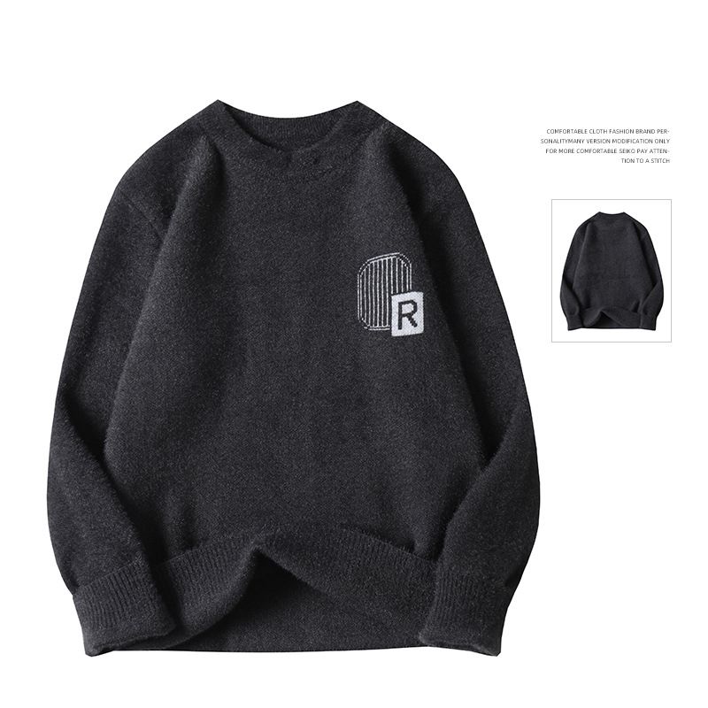 Herbst Männer Verdickt Warm Jugend Gestrickte Basis Pullover Winter Kleidung_voghion.com