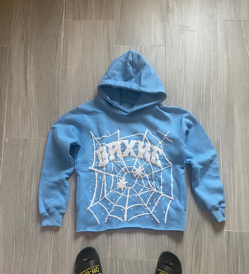 Felpa con cappuccio hip-hop casual Y2K con stampa in schiuma di lettere e ragnatela di marca trendy autunno e inverno_voghion.com