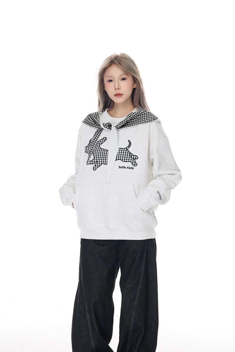 2025 New American College Puppy Stickerei Bogen Hoodie für Männer und Frauen Herbst Faul Stil Top_voghion.com