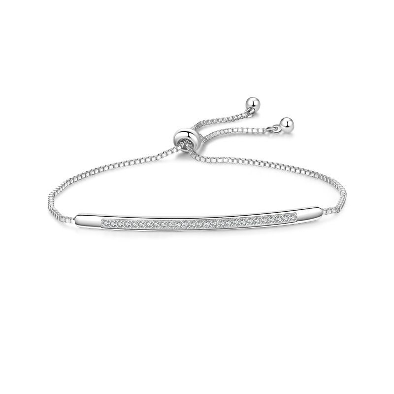 Eenvoudige enkelvoudige push-pull armband met zirkonia voor dames, mode S6100_voghion.com