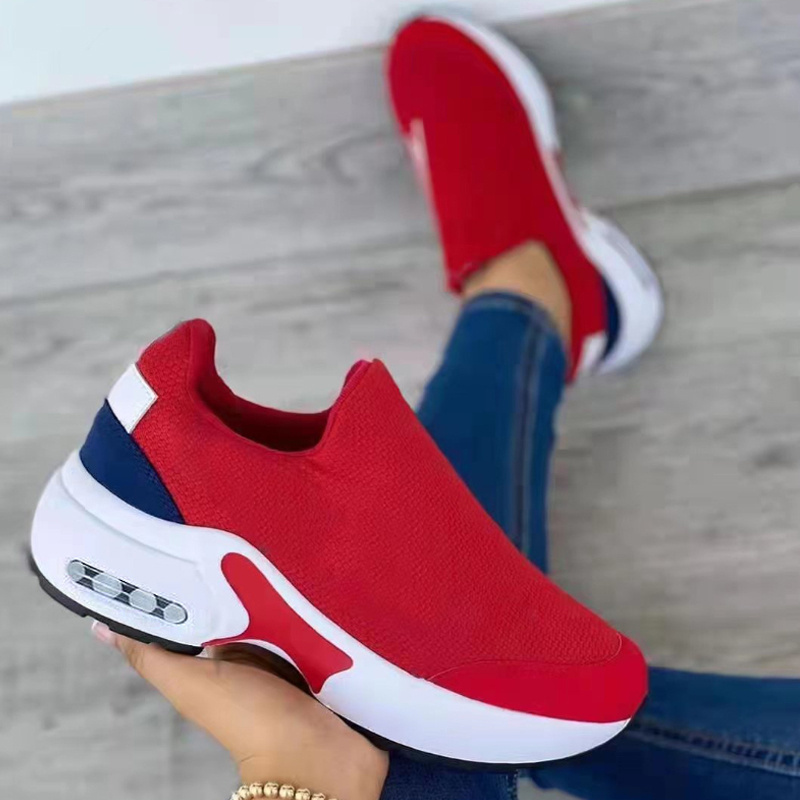 SHLIANG Nouvelles Femmes Sandales Plate-Forme Solide Couleur Appartements Dames Chaussures Casual Respirant Compensées Dames Marche Baskets Zapatillas Mujer S0135_voghion.com