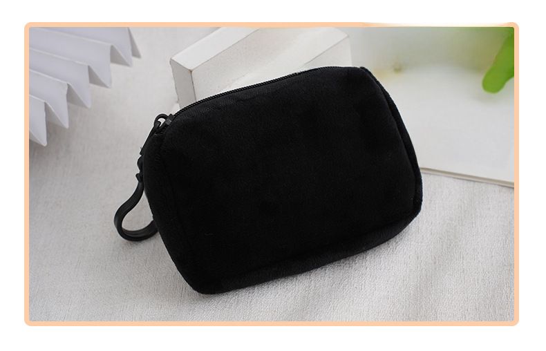 Bolsa de moedas quadrada de cor sólida, cor doce, pelúcia pequena, mochila escolar, bolsa de fone de ouvido, simples, fofa, mochila de moedas_voghion.com