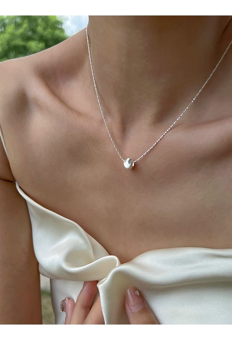 Saina Italienische funkelnde Schlüsselbeinkette S Reines Silber Coole gebürstete Katzenauge-Halskette für Damen_voghion.com