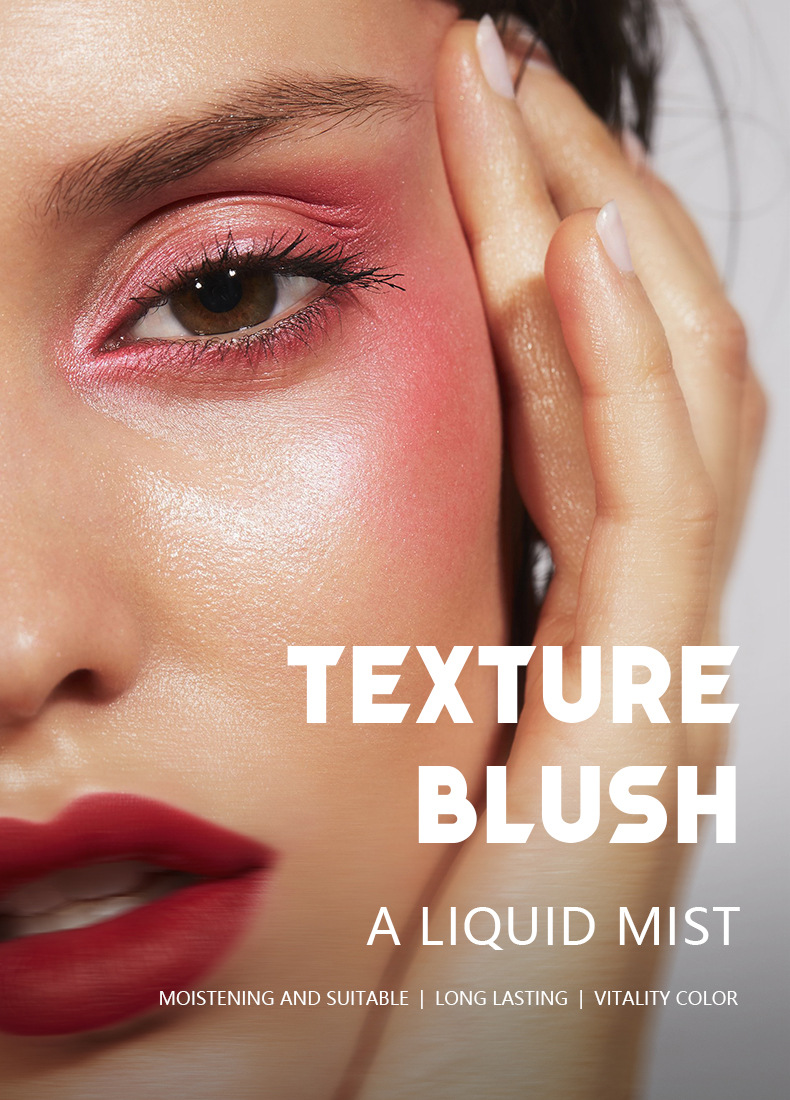 Pudaier Natural Liquid Blush Palette 9 kleuren Lichtgewicht Verlicht de teint Verbetert de natuurlijke glans 5-delige set Beauty Make-up_voghion.com
