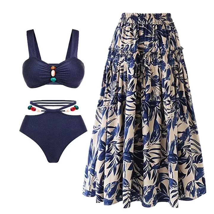 Maillot de bain une pièce perlé pour femme - Tissu texturé élégant_voghion.com