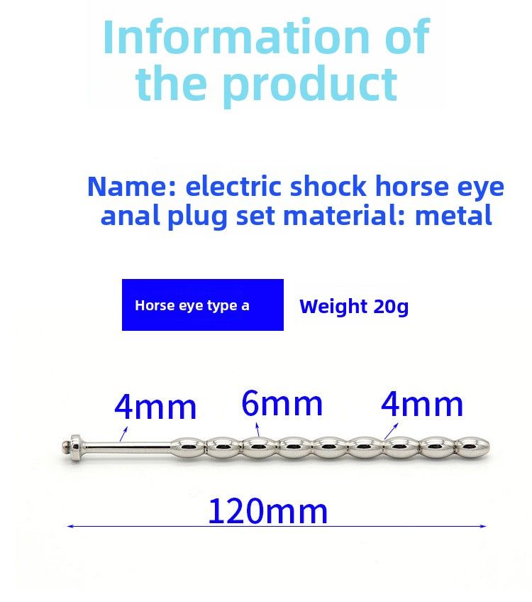 SM Electric Shock Horse Eye Stick Plug anale in metallo Massaggio alla prostata Masturbatore anale da cortile per uomo Prodotti sessuali_voghion.com