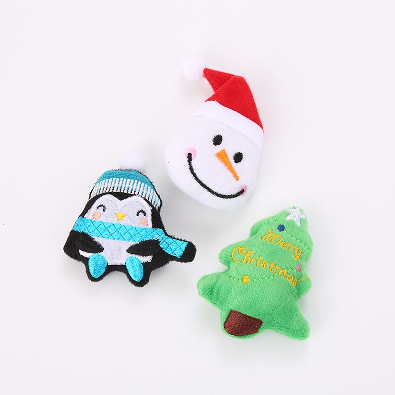 Christmas Snowman Penguin Contains Catnip Plush Doll Pet Supplies Cat Toys_voghion.com
