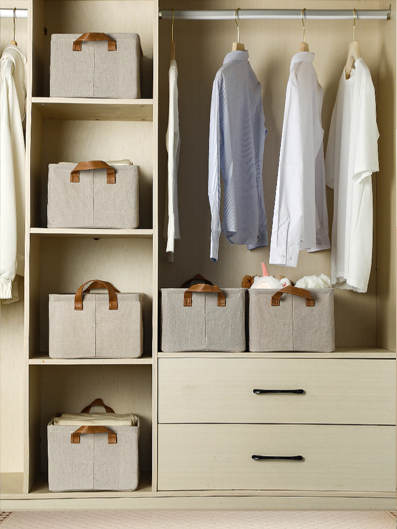 Clothes Storage Box Home Clothes Pants Storage Box Wardrobe Drawer Type Layered Storage Basket Folding_voghion.com
