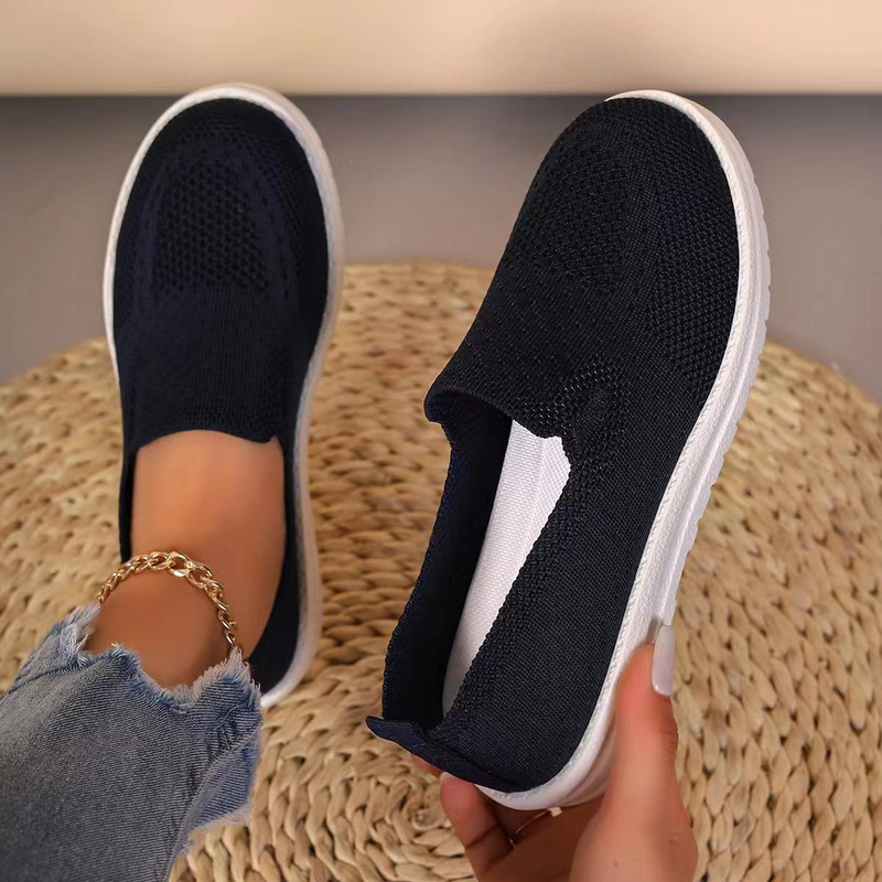 New Wide Width Women's Casual Flats - Comfortable & Soft Slip-On Shoes (Breathable Lightweight Walking Shoes, Simple Minimalist Design)_voghion.com