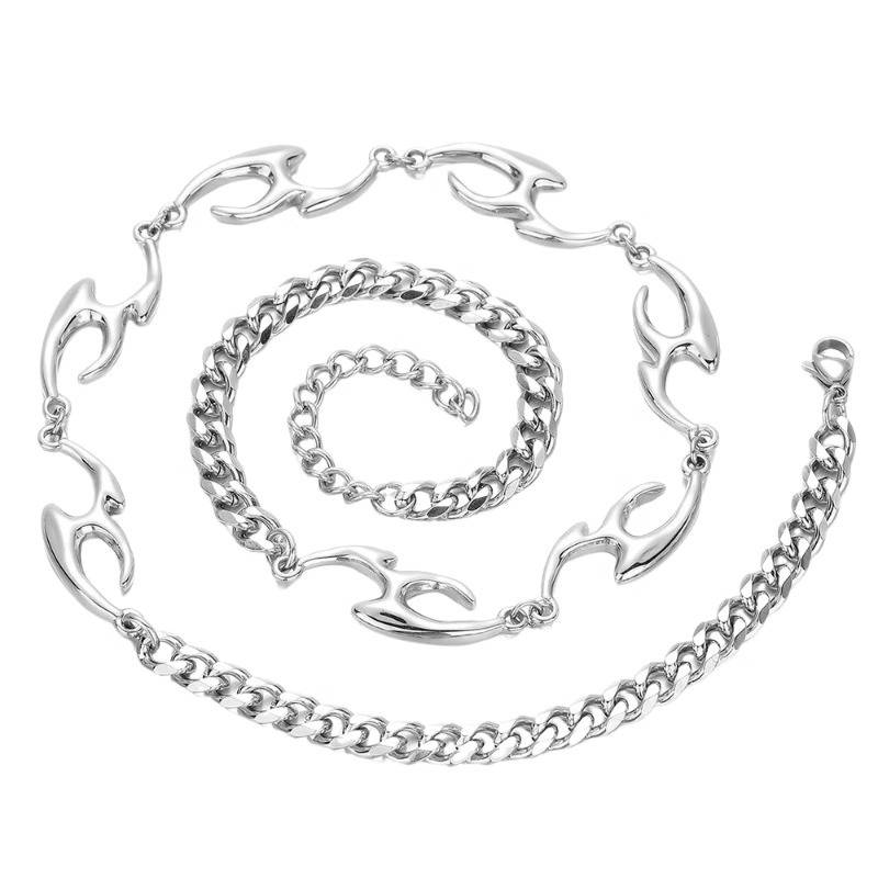 Collana da uomo in acciaio al titanio con catena a sette pezzi in stile oracolo_voghion.com