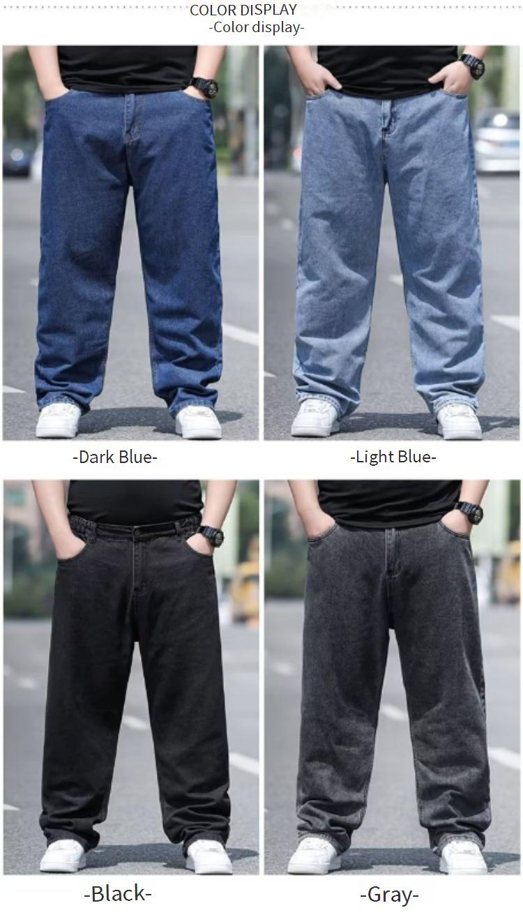Men's Plus-Size Summer Jeans – Stretch Denim Relaxed Fit Straight-Leg Pants For Big & Tall (Up To 48") – Lightweight & Breathable_voghion.com