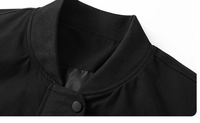 Men's Oversized Workwear Jacket – Trendy Baseball Style With Stand Collar (Black/Army Green, 4XL-10XL, Wrinkle-Free Polyester For Big & Tall)_voghion.com