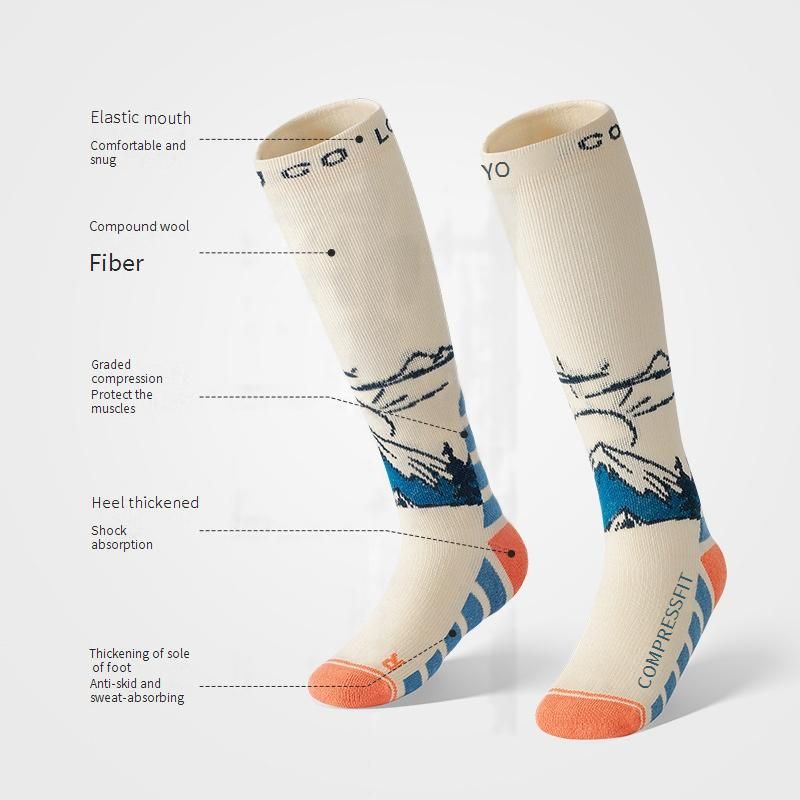Kids' Winter Ski Socks - Thick Wool Socks For Outdoor Sports, Cycling, Anti-Slip & Warm, Seamless Toe Design, Unisex (DRWZ08)_voghion.com
