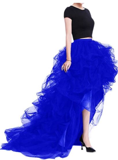 Elegante gonna in tulle a vita alta con elastico - Gonna tutù fluida a strati per donna in bianco, rosso, nero, blu_voghion.com