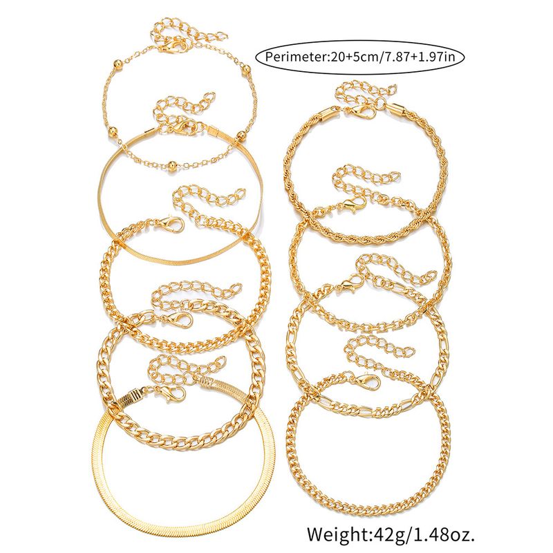 Handmade Simple Multi Layer Metal Blade Chain Bracelet Bohemian Fashion Multi Layer Stacked Bracelet_voghion.com