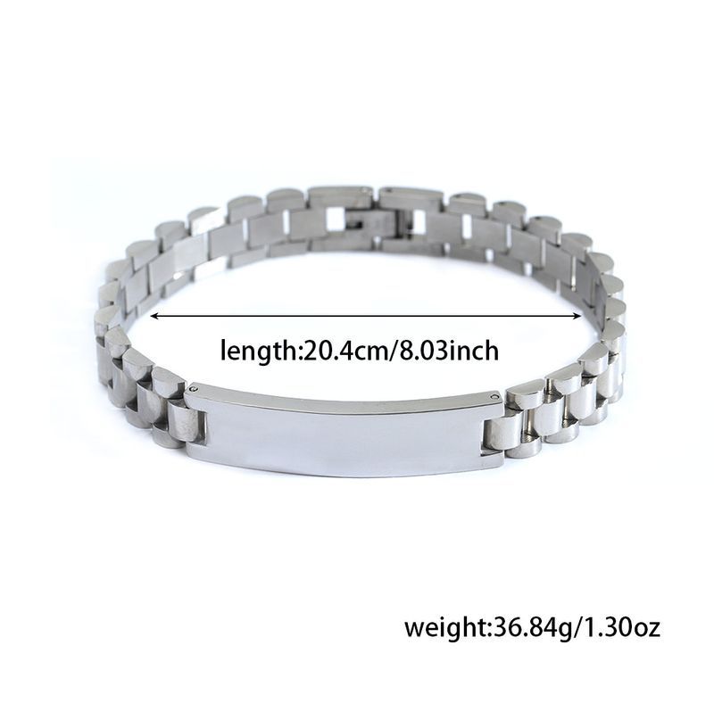 Catena in acciaio inossidabile con cinturino per orologio con marchio inciso curvo_voghion.com