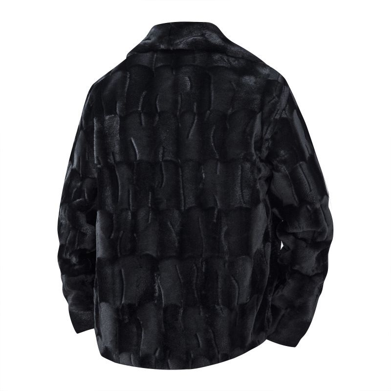 Luxus-Pelzmantel für Herren – Hochwertiger Wintermantel im Nerz-Stil für europäische Größen (Schwarz/Braun, S-3XL)_voghion.com